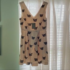 Anthropologie Vintage Style Cat Print Dress